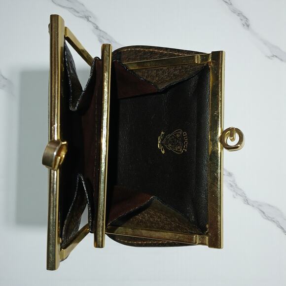 Authentic Gucci Vintage GG Monogram Kisslock Double Coin Purse MSRP $799 - Picture 9 of 12